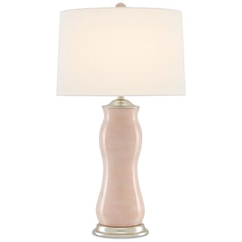 Currey & Company 31" Ondine Table Lamp in Blush and Silver Leaf