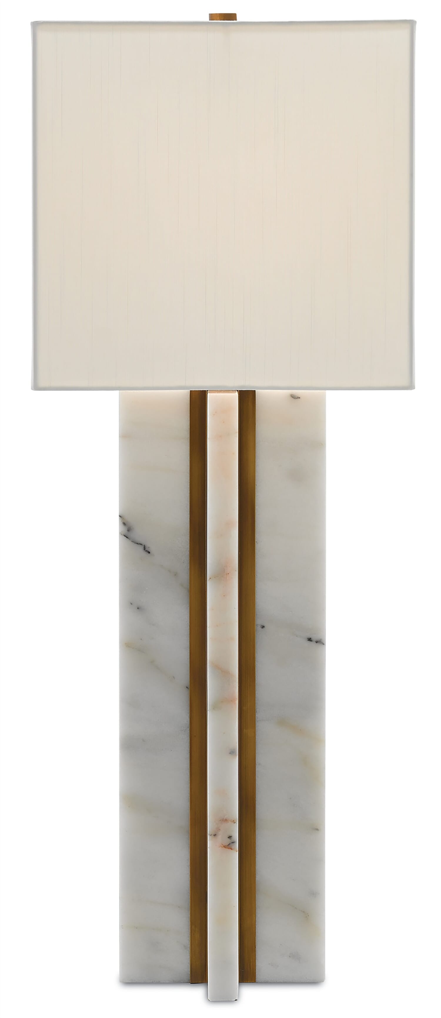 33" Khalil Table Lamp in Marble and Antique Brass