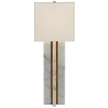 Currey & Company 33" Khalil Table Lamp in Marble and Antique Brass