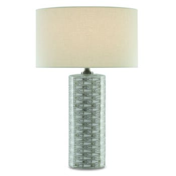 Currey & Company 25" Fisch Large Table Lamp in Gray, White and Antique Nickel