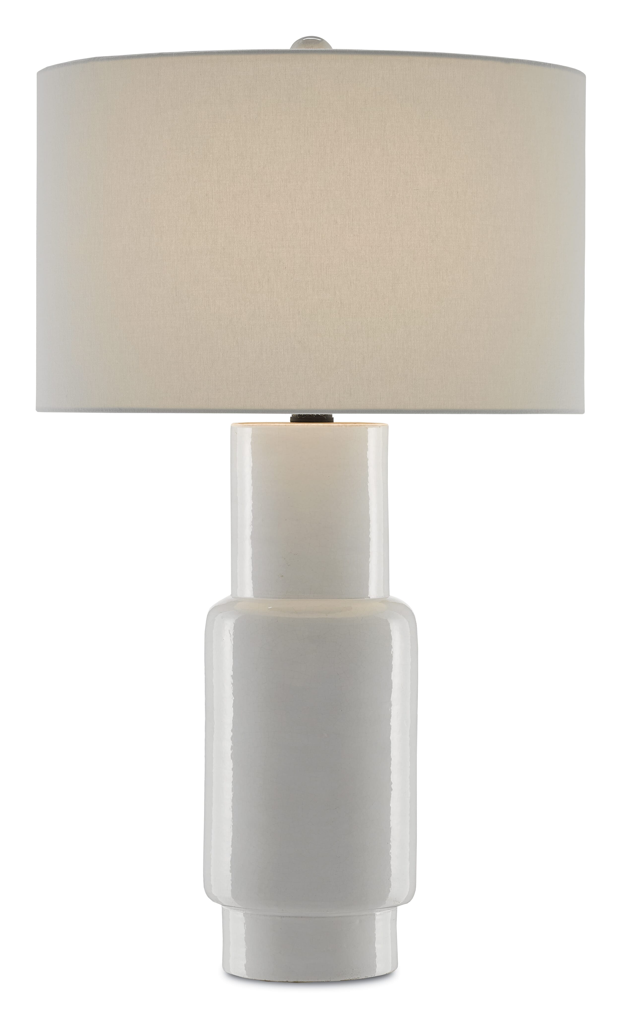 31" Janeen White Table Lamp in White and Satin Black