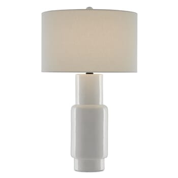 Currey & Company 31" Janeen White Table Lamp in White and Satin Black