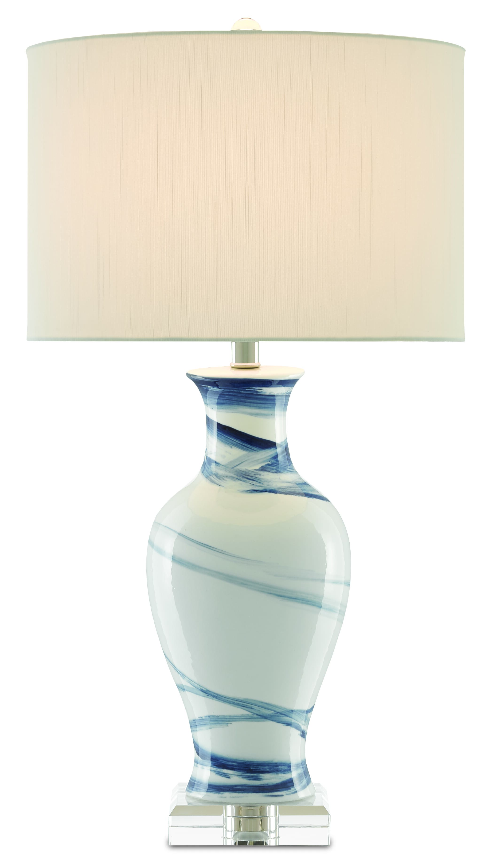 29" Hanni Table Lamp in White and Blue