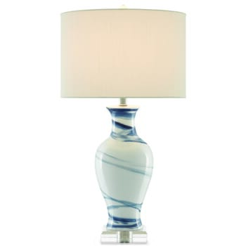 Currey & Company 29" Hanni Table Lamp in White and Blue