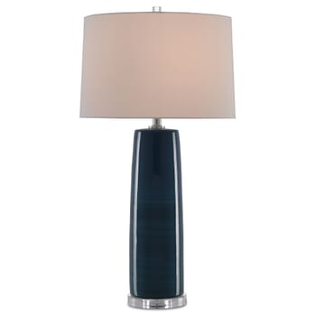 Currey & Company 33" Azure Table Lamp in Navy and Polished Nickel
