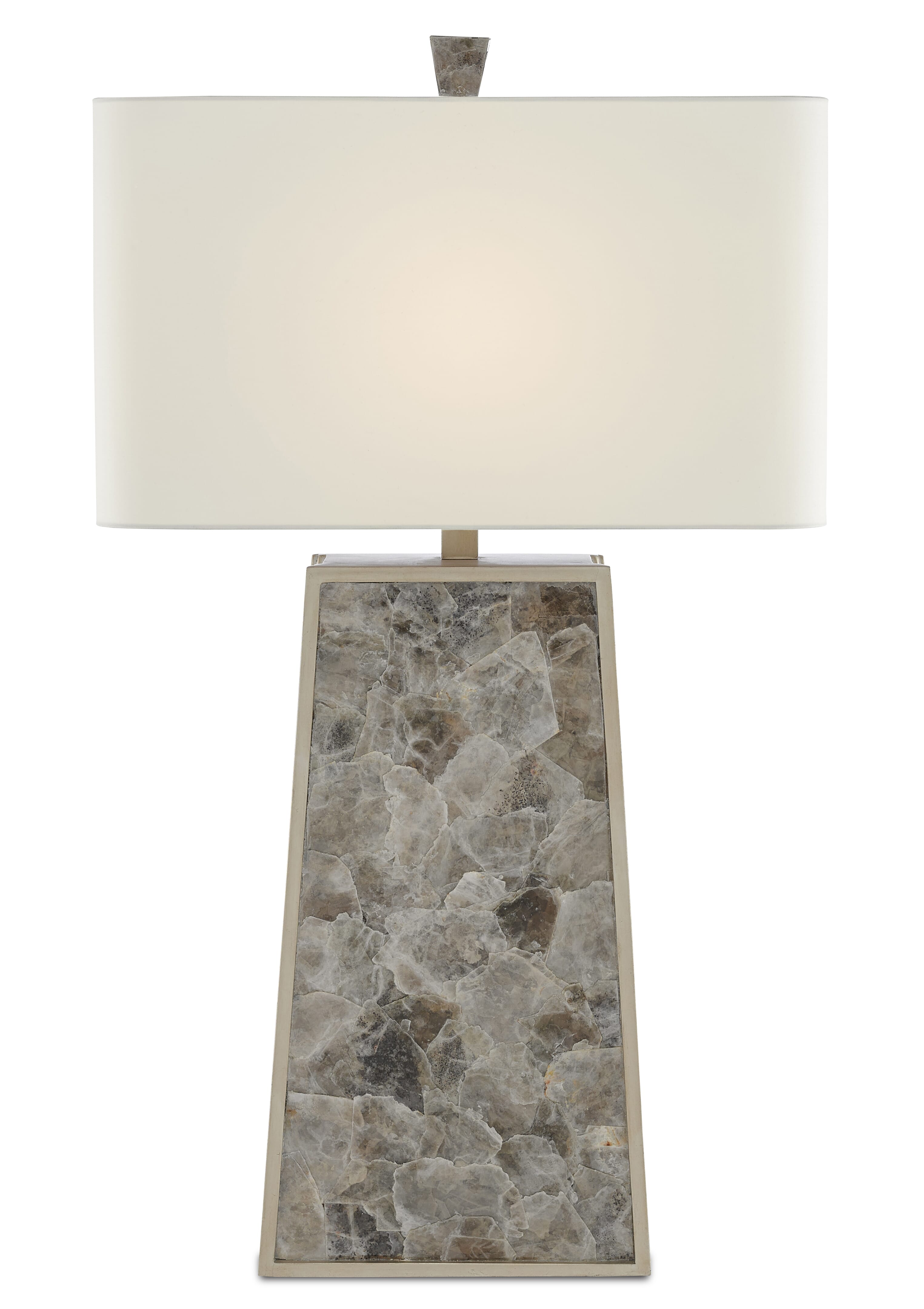 33" Calloway Table Lamp in Light Mica and Silver Leaf