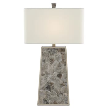 Currey & Company 33" Calloway Table Lamp in Light Mica and Silver Leaf