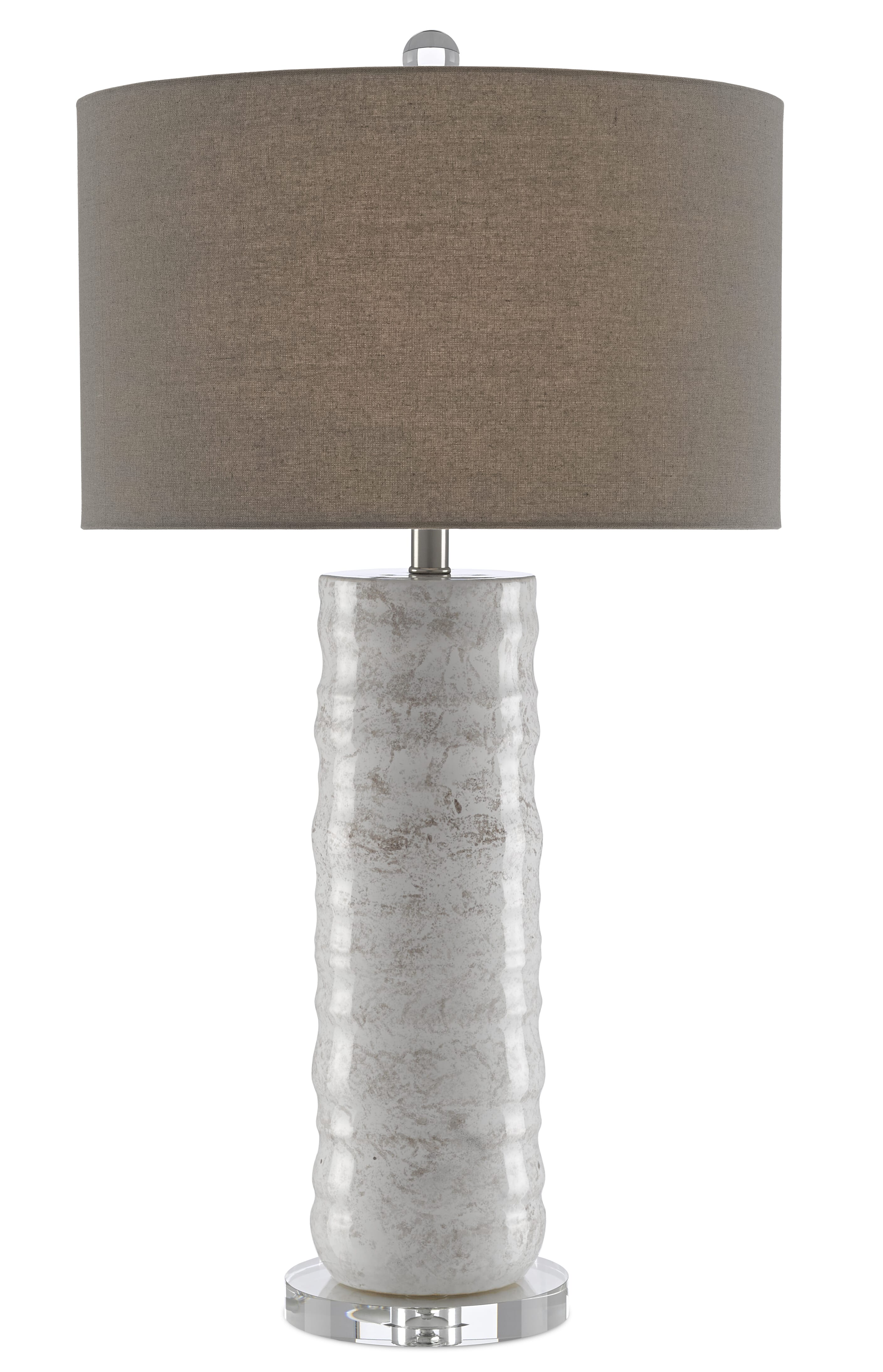 34" Pila Table Lamp in Ivory and Taupe