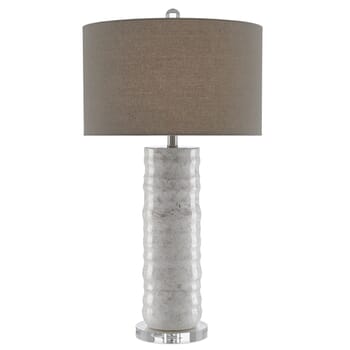 Currey & Company 34" Pila Table Lamp in Ivory and Taupe