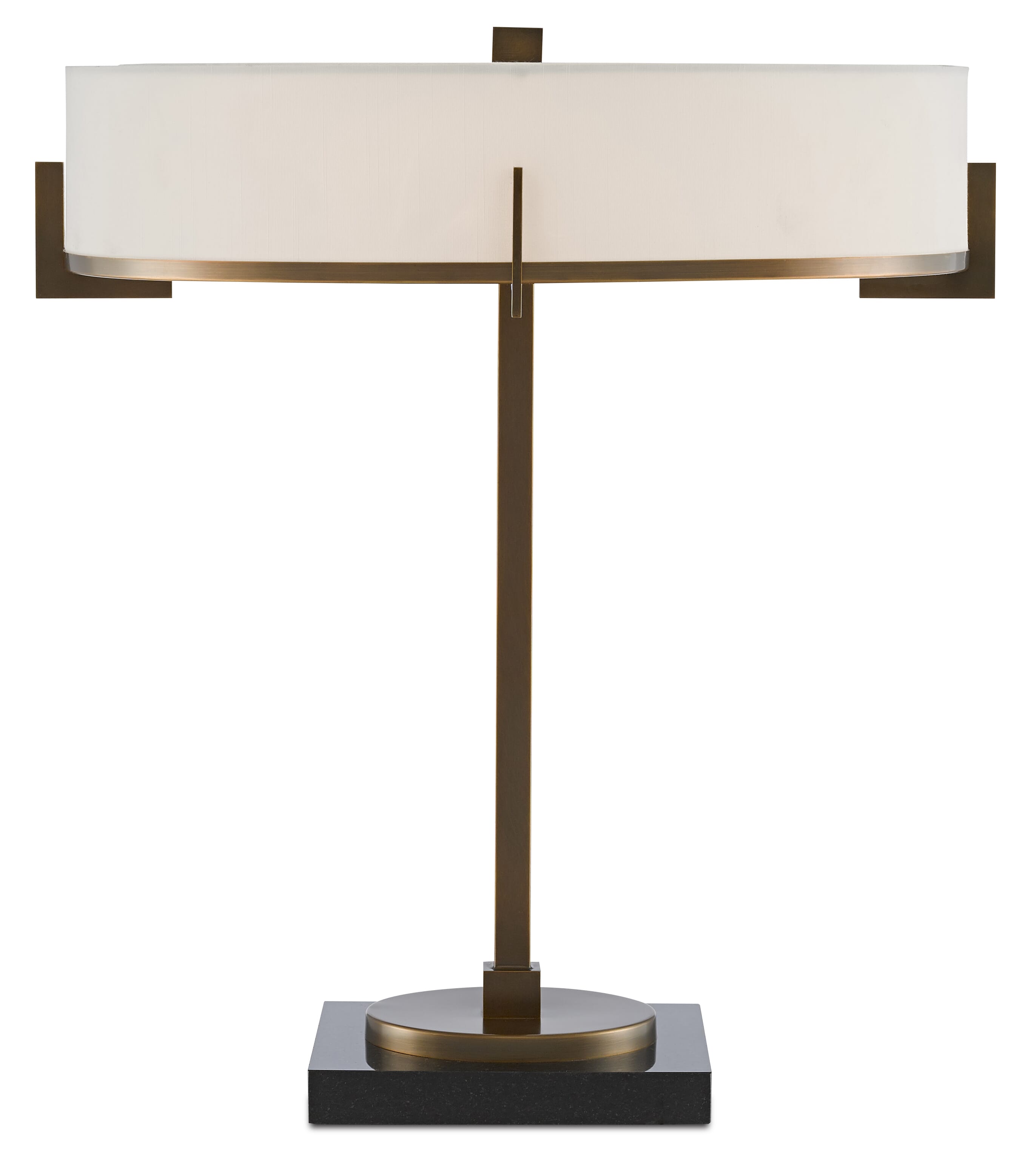 22" Jacobi Table Lamp in Antique Brass and Black