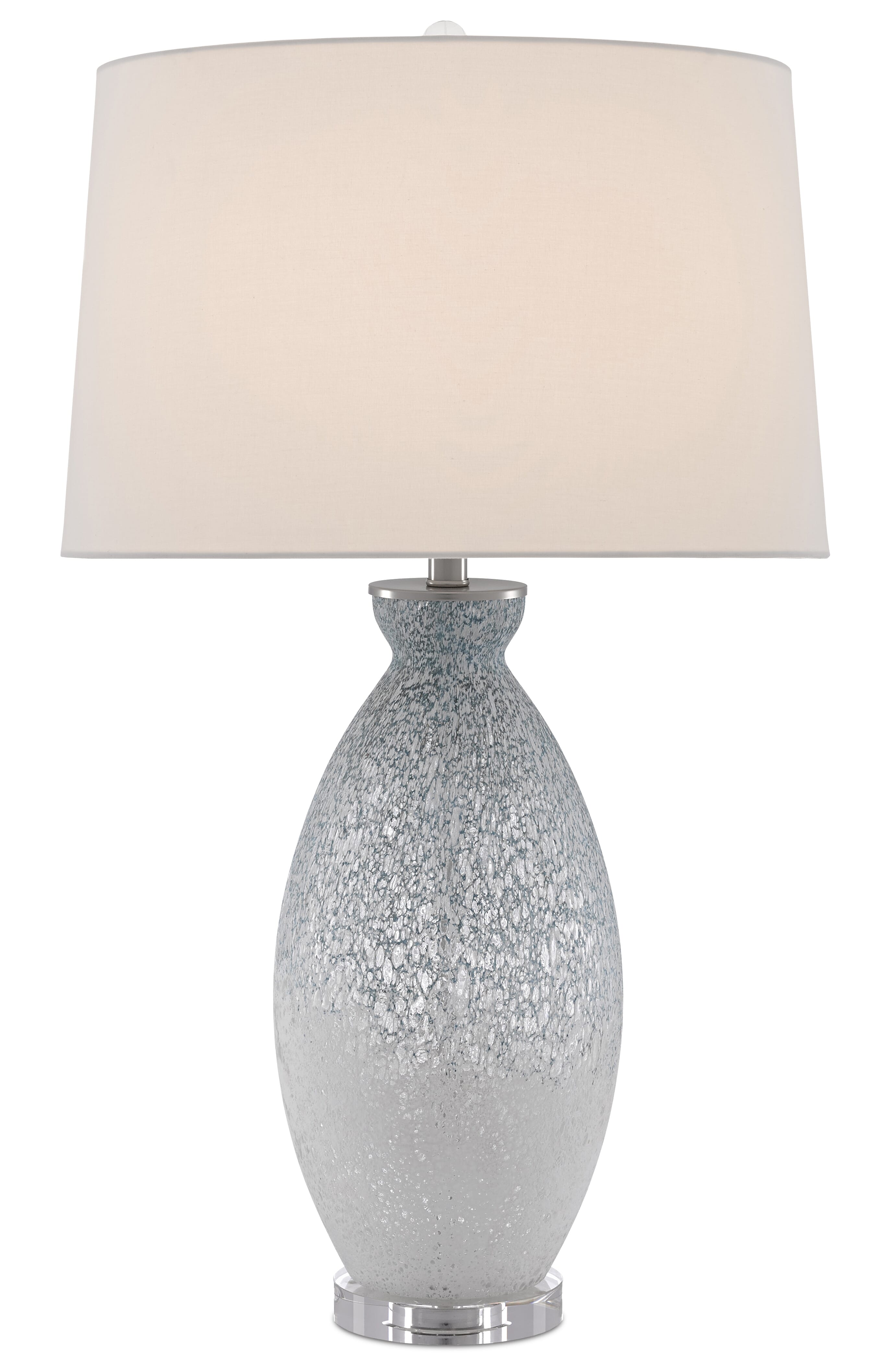 33" Hatira Table Lamp in Pale Blue and White