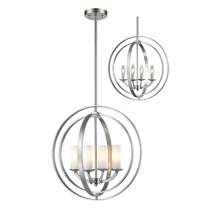 Z-Lite Ashling 4-Light Pendant Light In Brushed Nickel Z-Lite Ashling 4-Light Pendant Light In Brushed Nickel