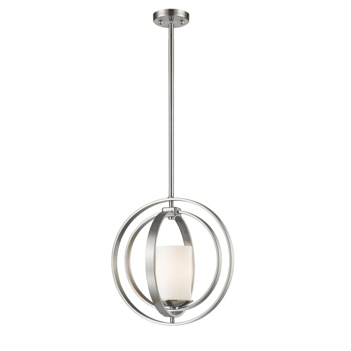 Z-Lite Ashling 1-Light Mini Pendant Light In Brushed Nickel Z-Lite Ashling 1-Light Mini Pendant Light In Brushed Nickel