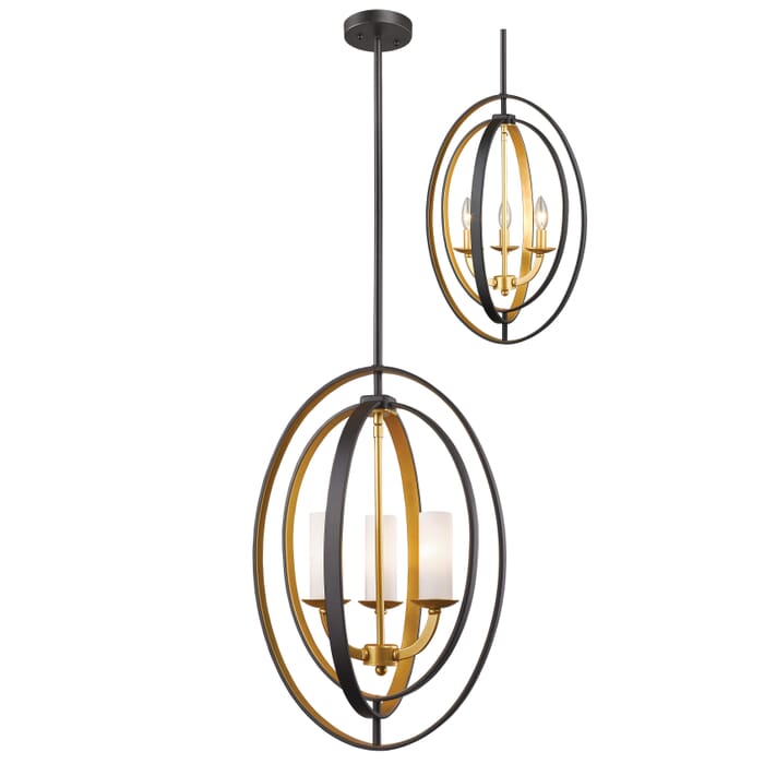 Z-Lite Ashling 3-Light Pendant Light In Bronze Gold Z-Lite Ashling 3-Light Pendant Light In Bronze Gold