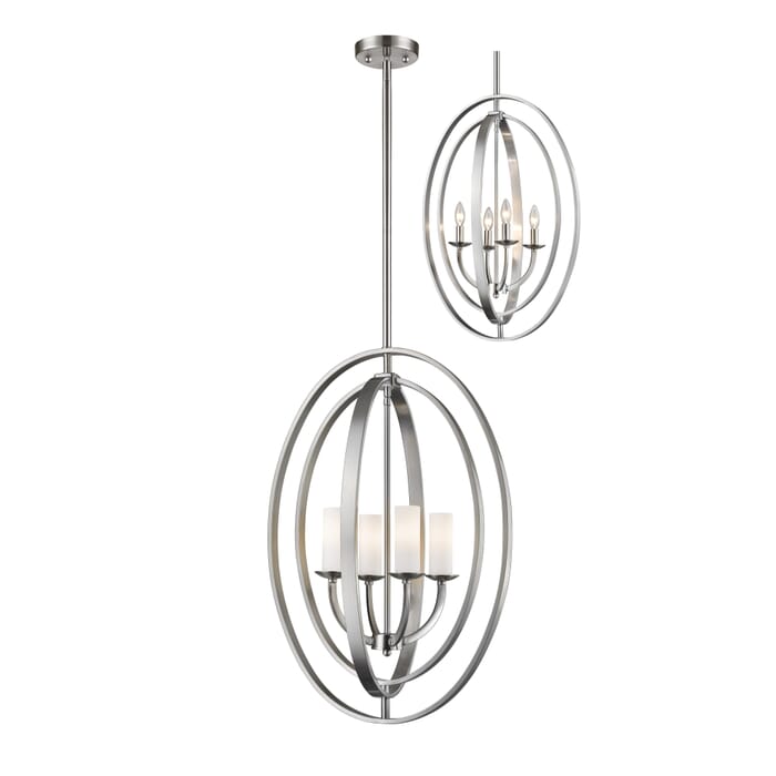 Z-Lite Ashling 4-Light Pendant Light In Brushed Nickel Z-Lite Ashling 4-Light Pendant Light In Brushed Nickel
