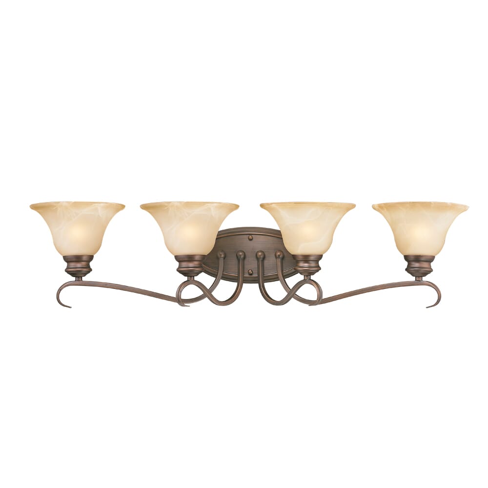Lancaster 4-Light Bathroom Vanity Light Vanity in Rubbed Bronze