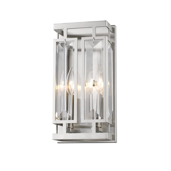 Z-Lite Mersesse 2-Light Wall Sconce In Brushed Nickel Z-Lite Mersesse 2-Light Wall Sconce In Brushed Nickel