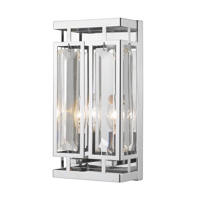 Z-Lite Mersesse 2-Light Wall Sconce In Chrome Z-Lite Mersesse 2-Light Wall Sconce In Chrome