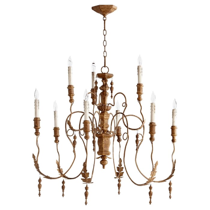 Quorum Salento 9-Light 34" Transitional Chandelier in French Umber Quorum Salento 9-Light 34" Transitional Chandelier in French Umber