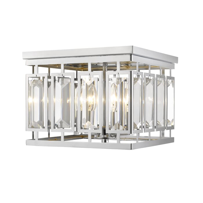 Z-Lite Mersesse 4-Light Flush Mount Ceiling Light In Chrome Z-Lite Mersesse 4-Light Flush Mount Ceiling Light In Chrome