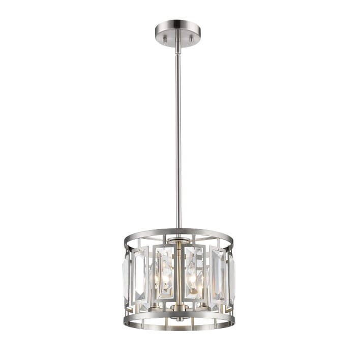 Z-Lite Mersesse 3-Light Pendant Light In Brushed Nickel Z-Lite Mersesse 3-Light Pendant Light In Brushed Nickel