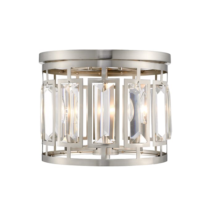 Z-Lite Mersesse 3-Light Flush Mount Ceiling Light In Brushed Nickel Z-Lite Mersesse 3-Light Flush Mount Ceiling Light In Brushed Nickel