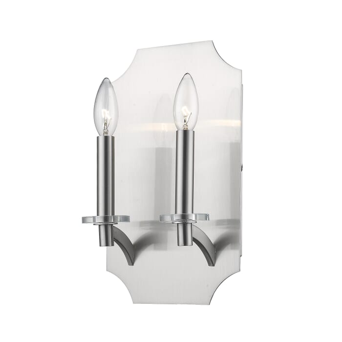 Z-Lite Zander 2-Light Wall Sconce In Brushed Nickel Z-Lite Zander 2-Light Wall Sconce In Brushed Nickel