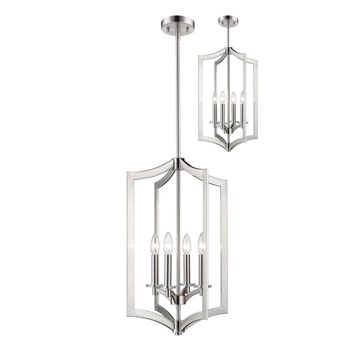Z-Lite Zander 4-Light Pendant Light In Brushed Nickel Z-Lite Zander 4-Light Pendant Light In Brushed Nickel