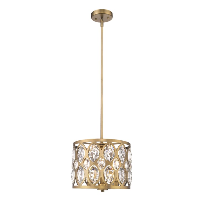 Z-Lite Dealey 3-Light Chandelier In Heirloom Brass Z-Lite Dealey 3-Light Chandelier In Heirloom Brass