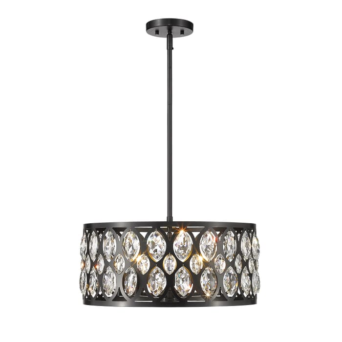 Z-Lite Dealey 5-Light Chandelier In Matte Black Z-Lite Dealey 5-Light Chandelier In Matte Black