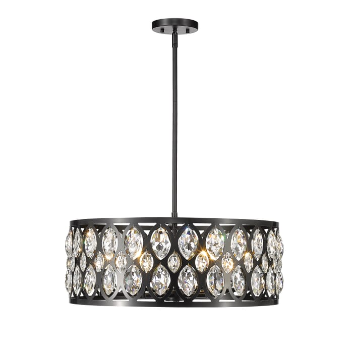 Z-Lite Dealey 6-Light Chandelier In Matte Black Z-Lite Dealey 6-Light Chandelier In Matte Black