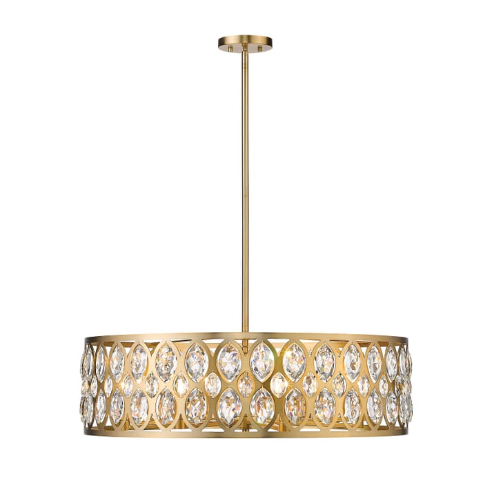 Z-Lite Dealey 8-Light Chandelier In Heirloom Brass Z-Lite Dealey 8-Light Chandelier In Heirloom Brass