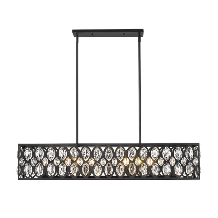Z-Lite Dealey 7-Light Chandelier In Matte Black Z-Lite Dealey 7-Light Chandelier In Matte Black