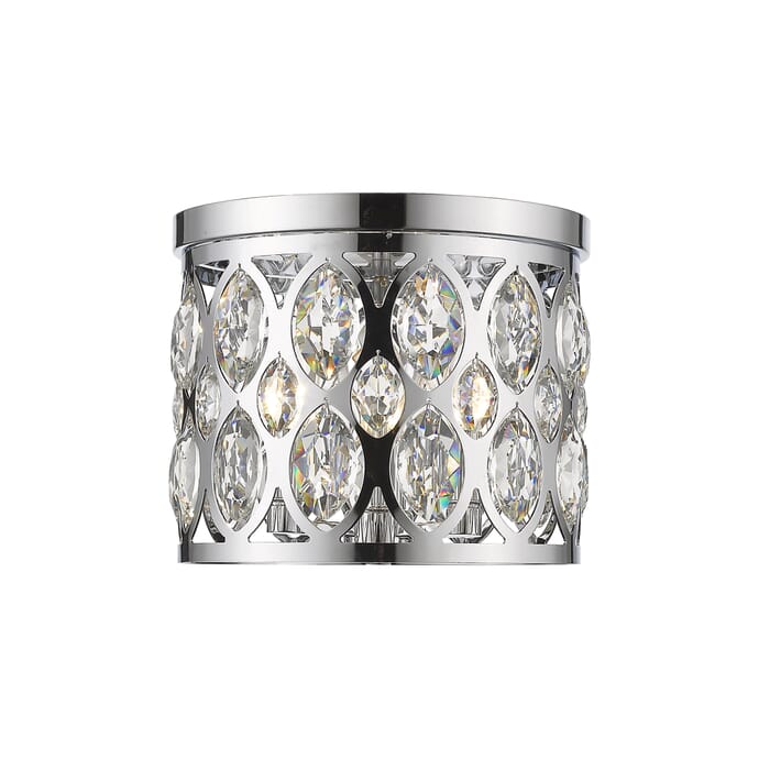Z-Lite Dealey 3-Light Flush Mount Ceiling Light In Chrome Z-Lite Dealey 3-Light Flush Mount Ceiling Light In Chrome