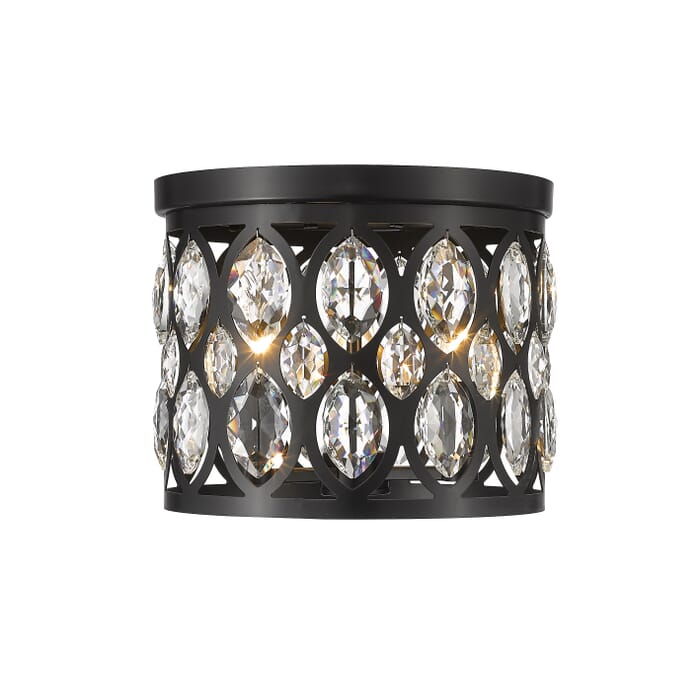 Z-Lite Dealey 3-Light Flush Mount Ceiling Light In Matte Black Z-Lite Dealey 3-Light Flush Mount Ceiling Light In Matte Black