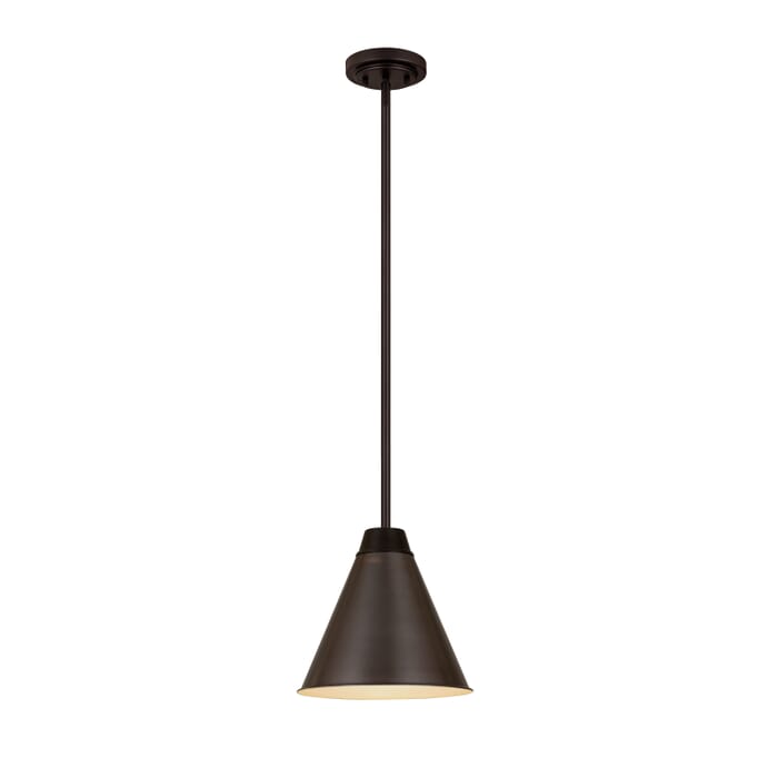 Z-Lite Eaton 1-Light Pendant Light In Bronze Plate Z-Lite Eaton 1-Light Pendant Light In Bronze Plate