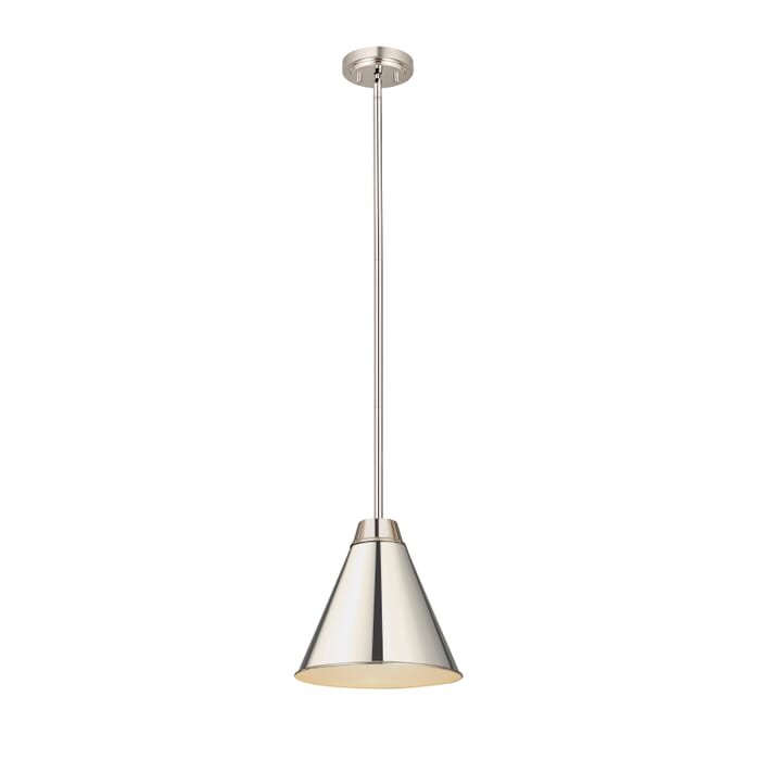 Z-Lite Eaton 1-Light Pendant Light In Polished Nickel Z-Lite Eaton 1-Light Pendant Light In Polished Nickel