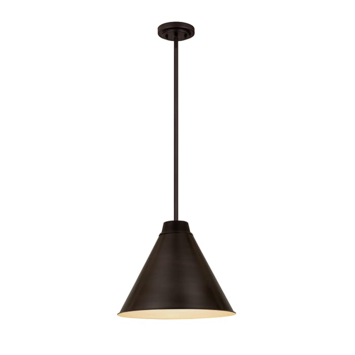 Z-Lite Eaton 1-Light Pendant Light In Bronze Plate Z-Lite Eaton 1-Light Pendant Light In Bronze Plate