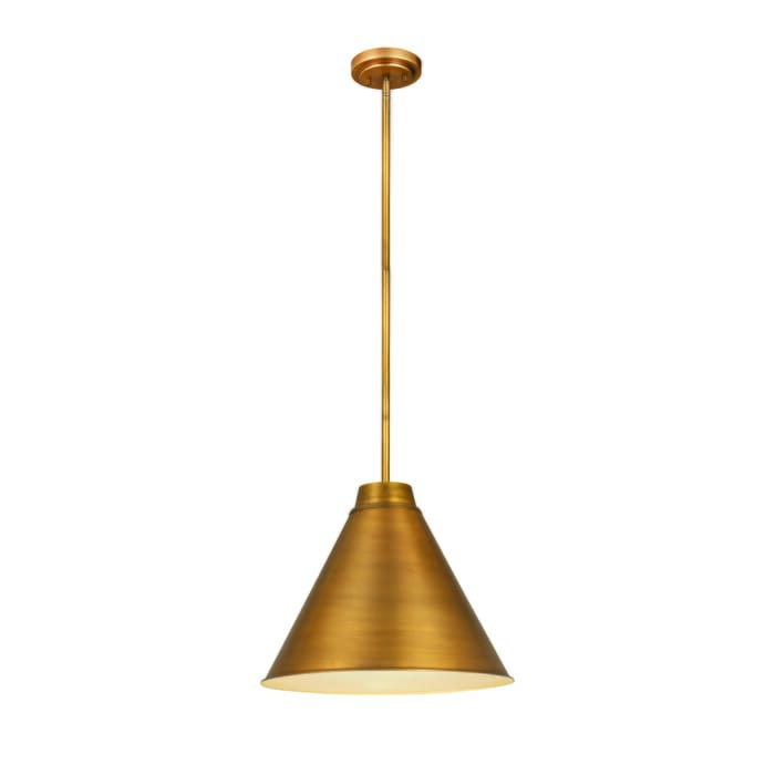 Z-Lite Eaton 1-Light Pendant Light In Rubbed Brass Z-Lite Eaton 1-Light Pendant Light In Rubbed Brass