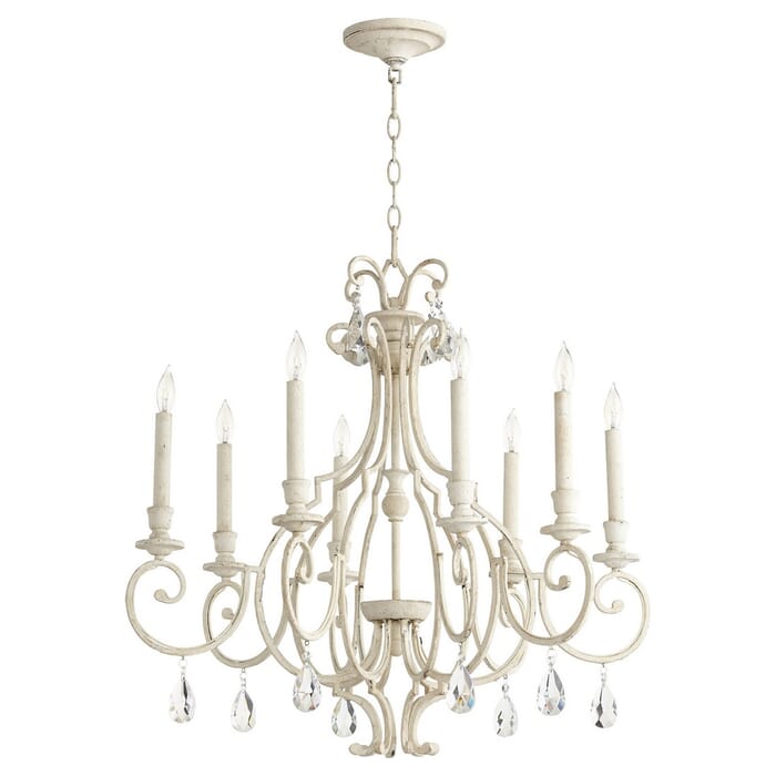 Quorum Ansley 8-Light 27" Transitional Chandelier in Persian White Quorum Ansley 8-Light 27" Transitional Chandelier in Persian White