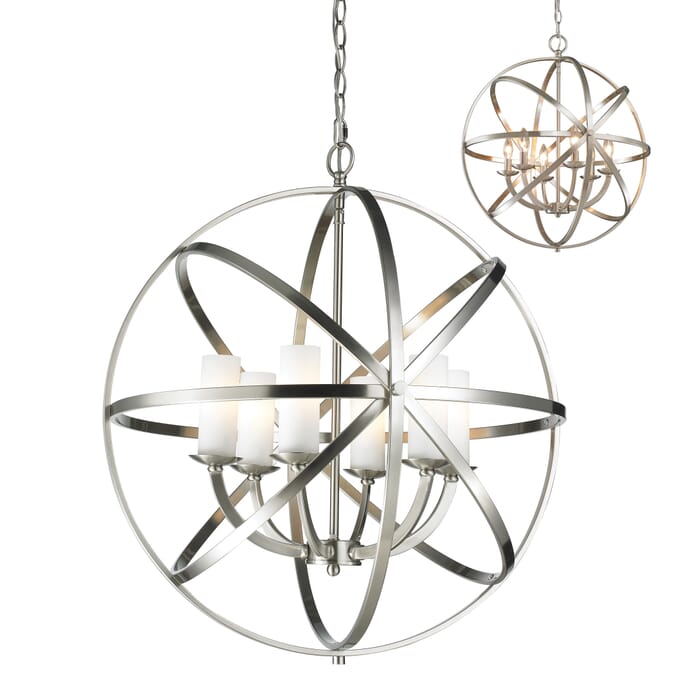 Z-Lite Aranya 6-Light Pendant Light In Brushed Nickel Z-Lite Aranya 6-Light Pendant Light In Brushed Nickel