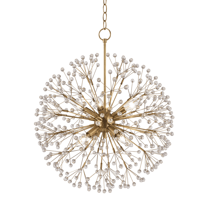 Hudson Valley Dunkirk 8-Light Chandelier in Aged Brass Hudson Valley Dunkirk 8-Light Chandelier in Aged Brass