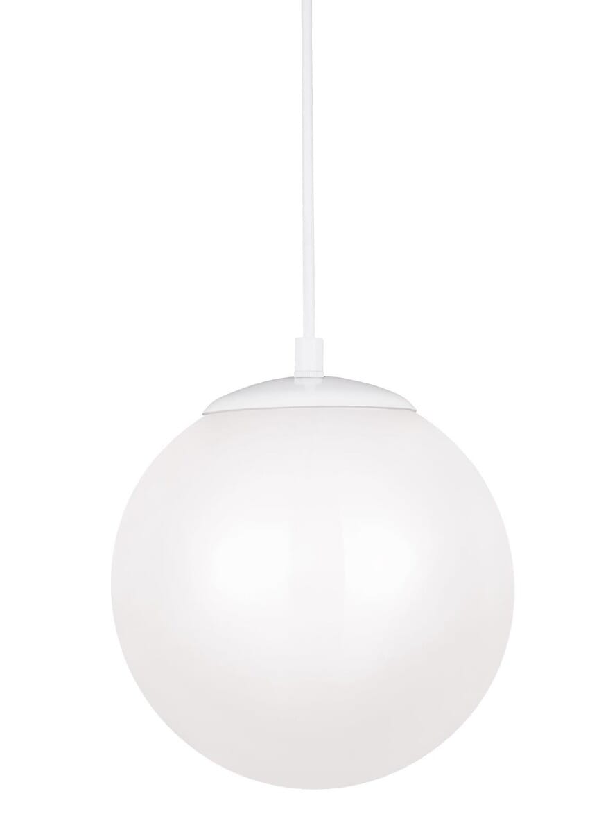 Sea Gull Leo Hanging Globe Medium Pendant Light in White