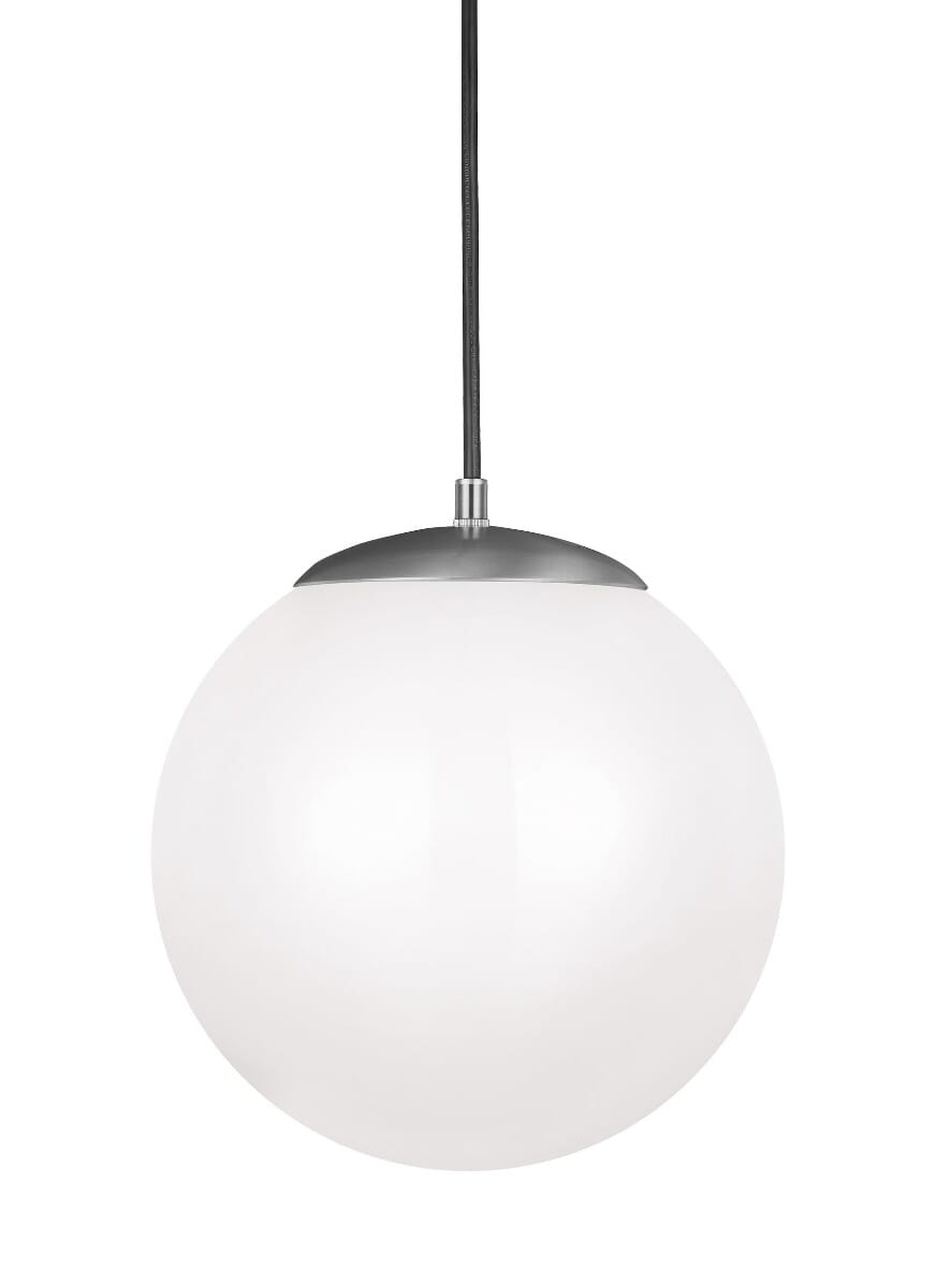 Sea Gull Leo Hanging Globe 13" Pendant Light in Satin Aluminum