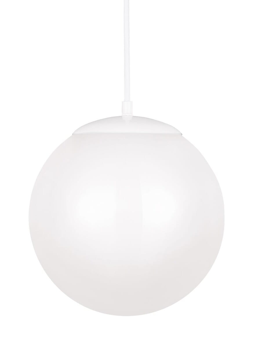 Sea Gull Leo Hanging Globe 13" Pendant Light in White