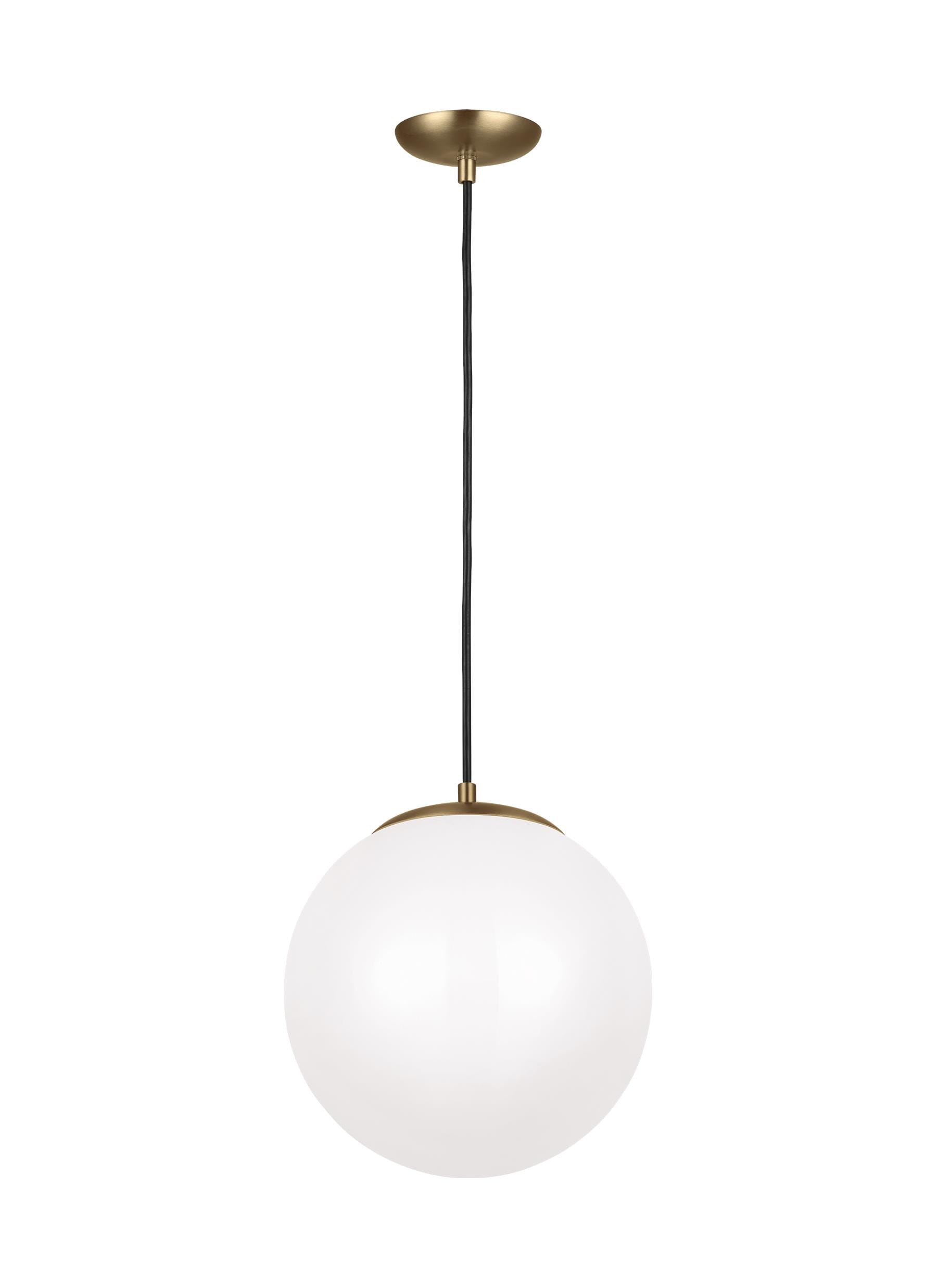 Sea Gull Leo - Hanging Globe LED Pendant Light in Satin Brass