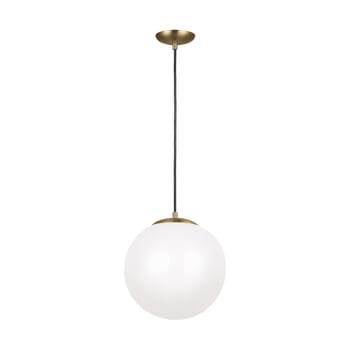 Sea Gull Leo - Hanging Globe LED Pendant Light in Satin Brass
