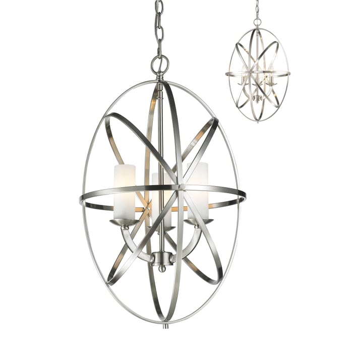Z-Lite Aranya 3-Light Pendant Light In Brushed Nickel Z-Lite Aranya 3-Light Pendant Light In Brushed Nickel
