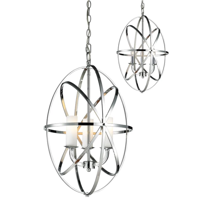 Z-Lite Aranya 3-Light Pendant Light In Chrome Z-Lite Aranya 3-Light Pendant Light In Chrome