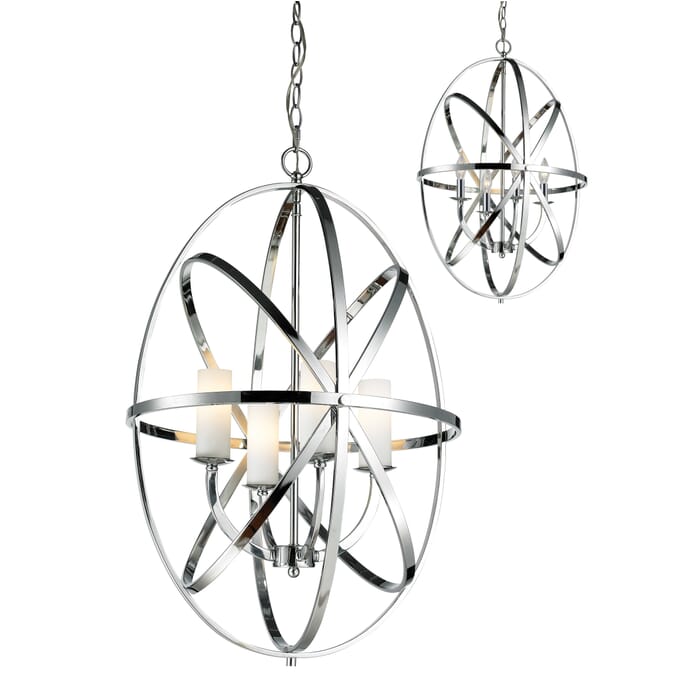 Z-Lite Aranya 4-Light Pendant Light In Chrome Z-Lite Aranya 4-Light Pendant Light In Chrome